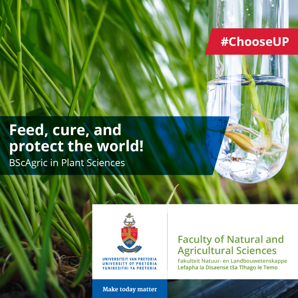 Social media post for the University of Pretoria's Faculty of Natural and Agricultural Sciences
