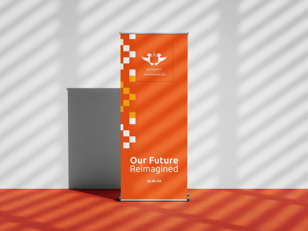Mockup of pull up banner for University of Johannesburg option 1