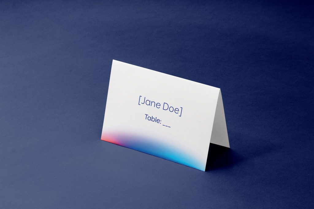 Mockup of Anglo American Gala dinner table setting