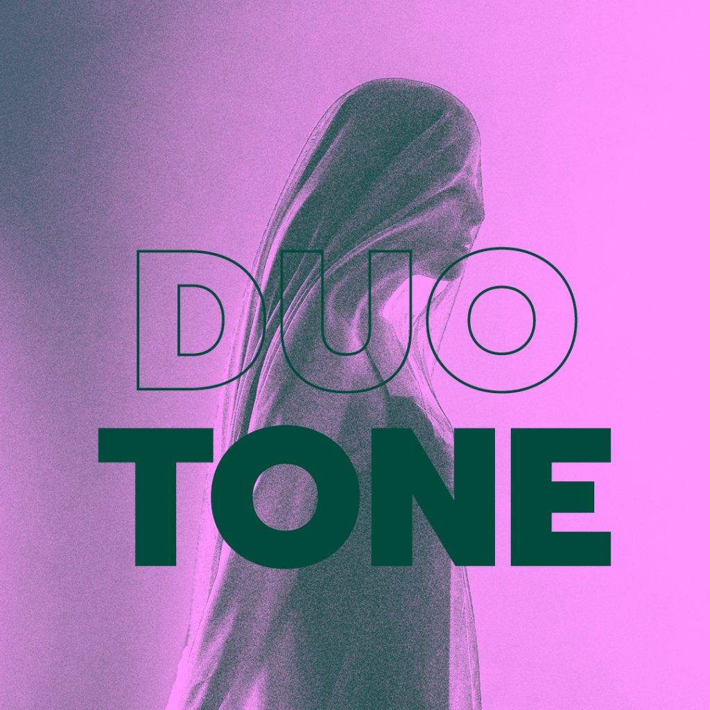 HKLM social media post detailing the use of duo tone in photography and design