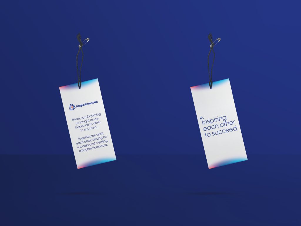 Mockup of Anglo American Gala dinner thank you tags